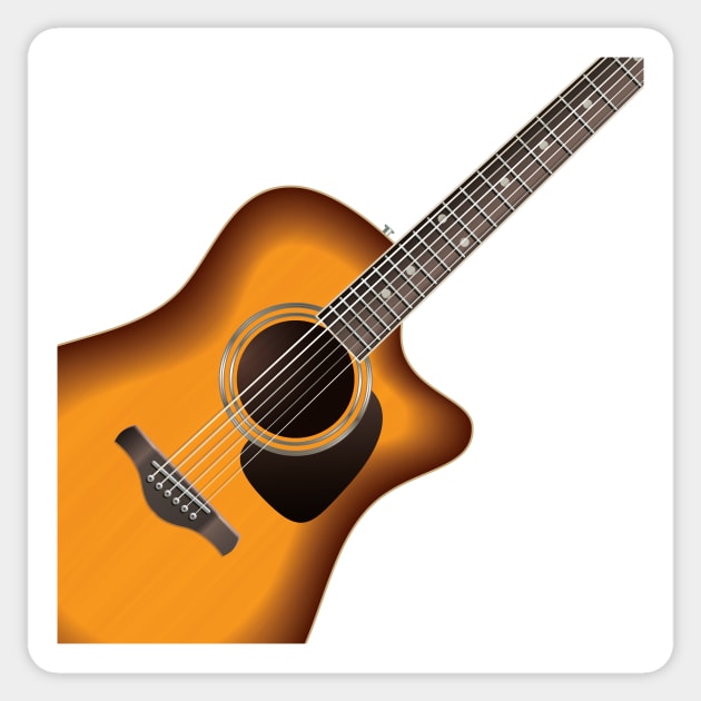 Acoustic Guitar Design, Artwork, Vector, Graphic Sticker by xcsdesign
